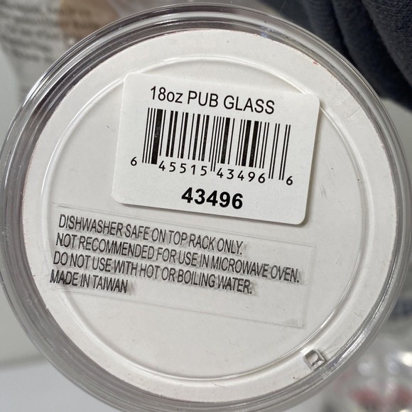 Brunswick Zone 18oz Pub Glass Beer Set Of 4 Bowling Tumbler Plastic Stackable - Picture 3 of 7